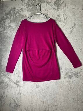 Nom Maternity Nursing Top Medium Pink Long Sleeve Layered Breastfeeding Shirt